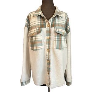 Vanilla Bay Wool Blend & Sherpa Button Up Jacket